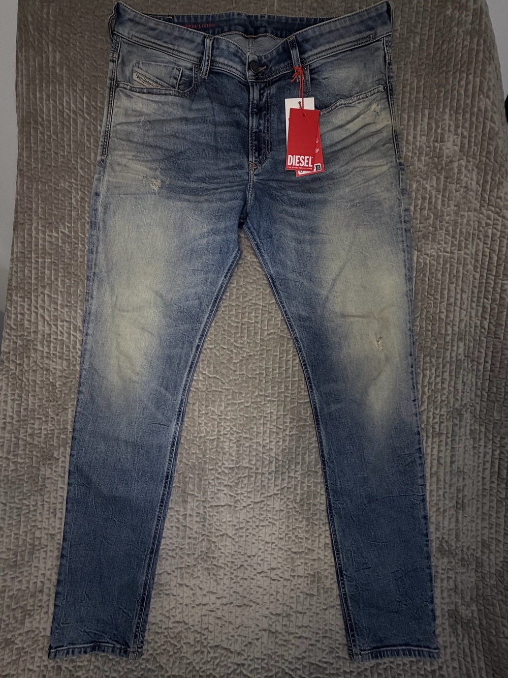 DIESEL Men’s 1979 Sleenker Skinny Jeans 36x32 Distressed New With Tags